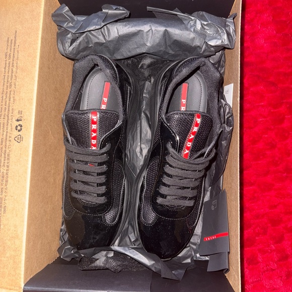 Prada Black and Red Sneakers - Picture 1 of 8